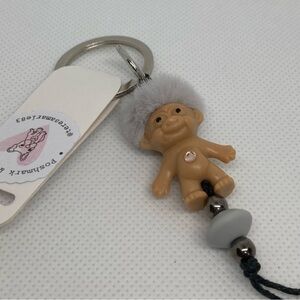 Handcrafted Troll Keychain with Belly Gem